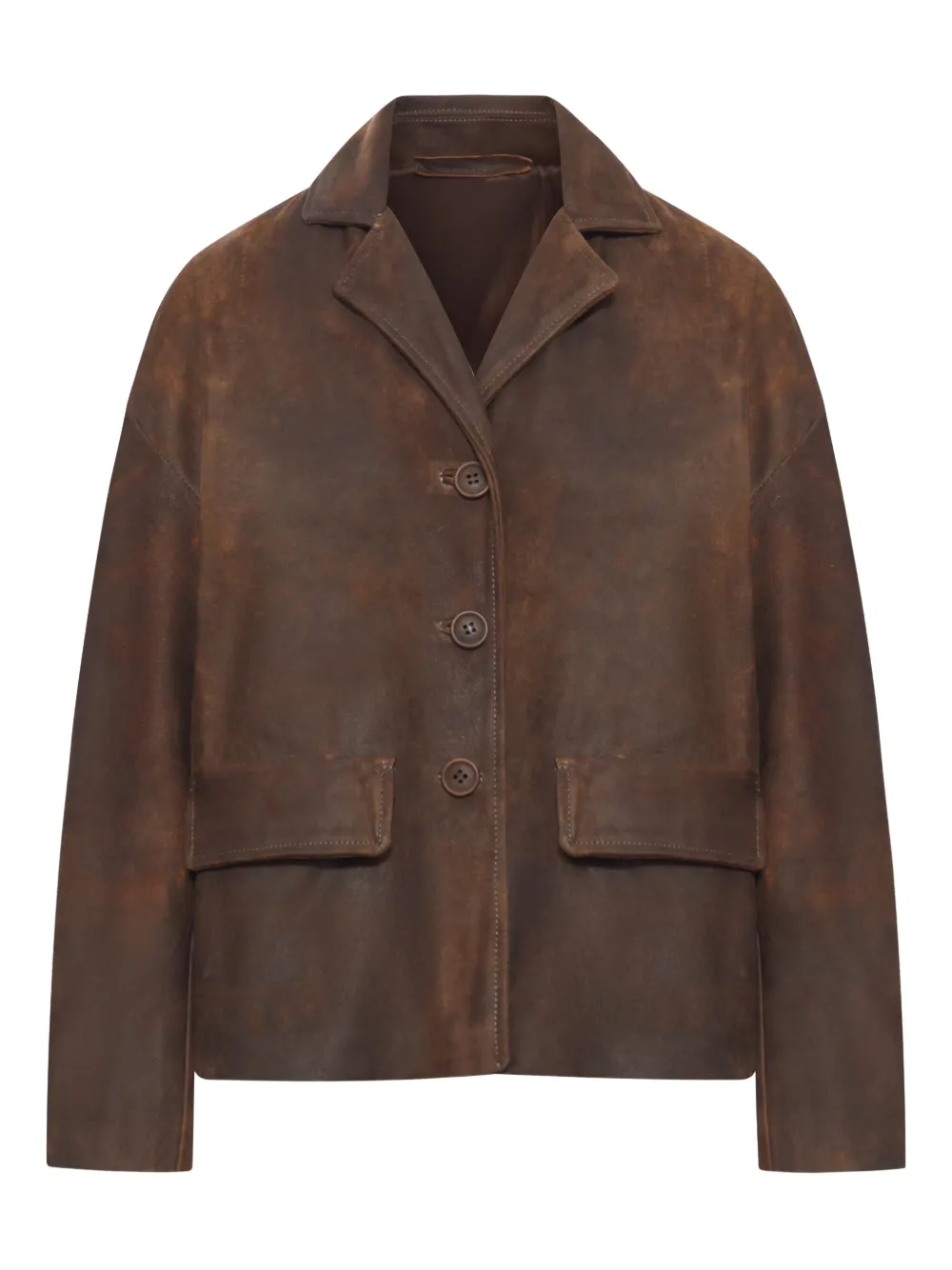 

Кожаная куртка на пуговицах Salvatore Santoro, коричневый