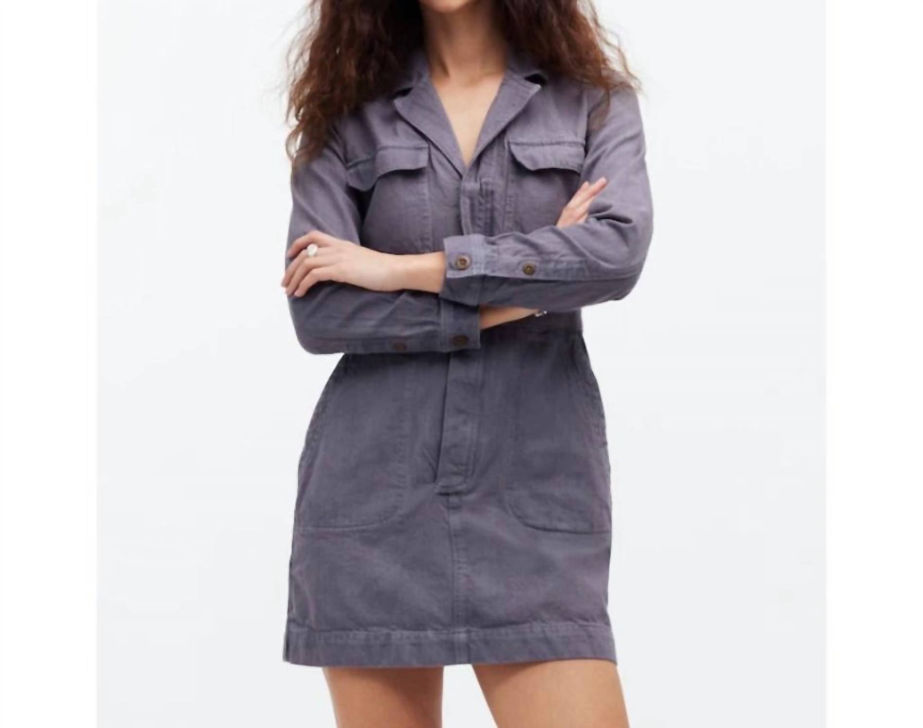 

Мини-платье Mn Dye Studio с накладными карманами в цвете сажи Madewell, цвет soot