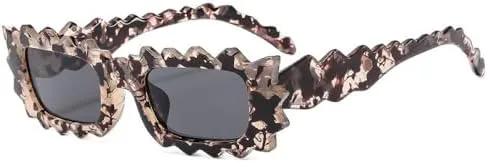 

Модные прямоугольные солнцезащитные очки для женщин и мужчин с градиентными линзами и зубчатой ​​оправой, характерные для защиты от УФ-излучения UV400 MTZJH, C3