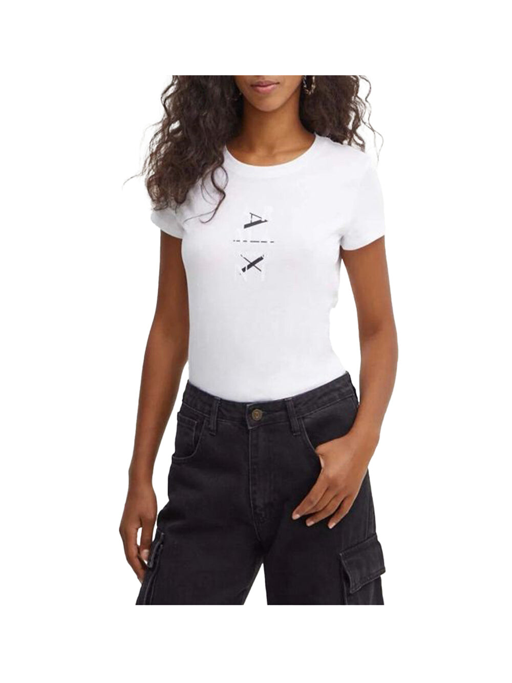 

Белая женская футболка Armani Exchange