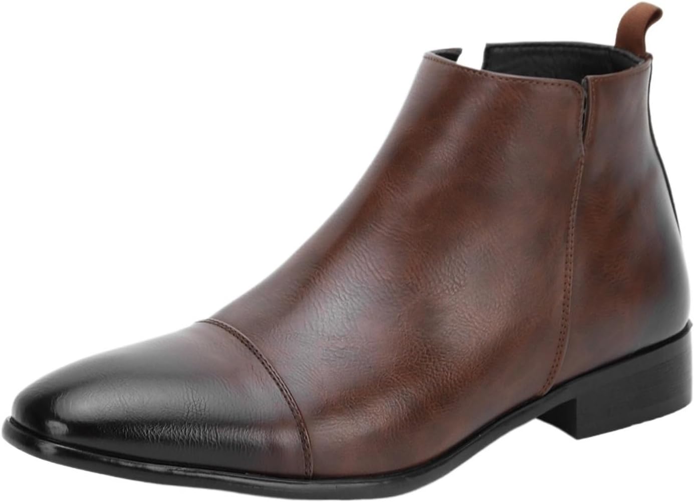 

Мужские ботинки Челси, повседневные, удобные, слипоны, кожаные ботинки на щиколотку для мужчин Dmgyck, темно-коричневый