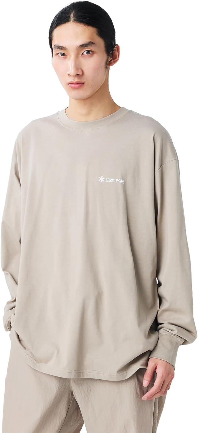 

Футболка с длинными рукавами Snow Peak из мягкого хлопка с логотипом, размер L/ST TS-25AU010, сшитая по индивидуальному заказу, для мужчин и женщин, серый