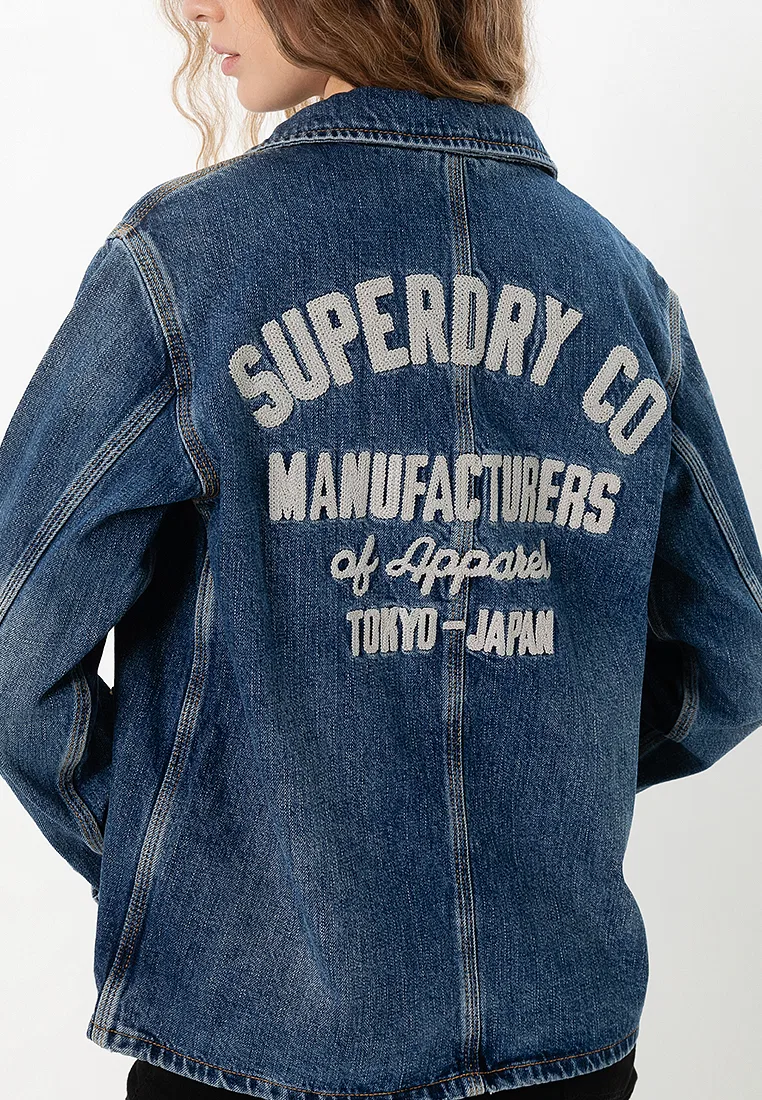 Джинсовая куртка, деним, Emb Superdry, синий — фото 3