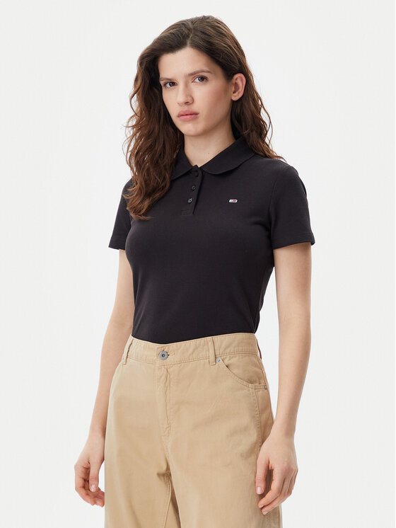 

Рубашка поло облегающего кроя Essential DW0DW20160 Tommy Jeans, черный