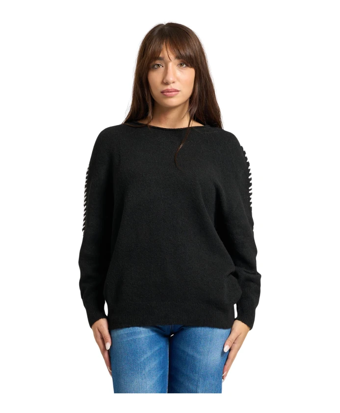 

Черный шерстяной свитер с круглым вырезом. Gaã«Lle Paris, черный