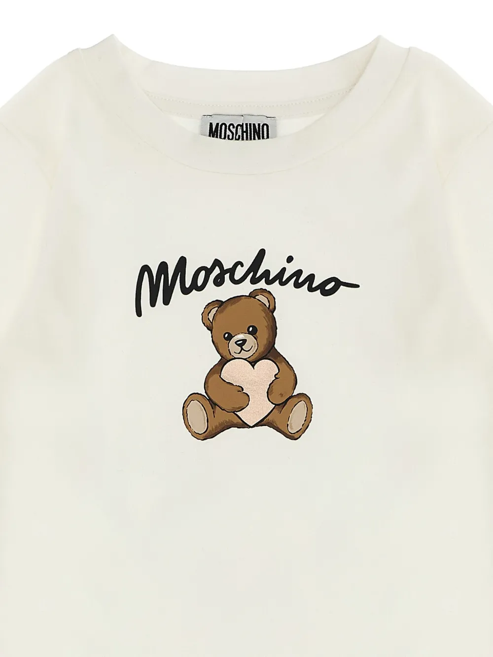 Футболка с сердечком в виде плюшевого мишки Moschino Kids — фото 3