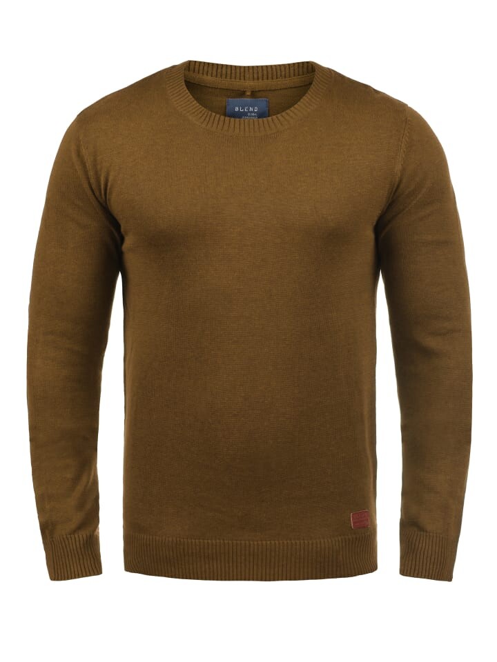 

Пуловер BLEND Strickpullover BHLars 20703347ME Strickpulli mit aufgestickten Ellenbogenpatches, желтый