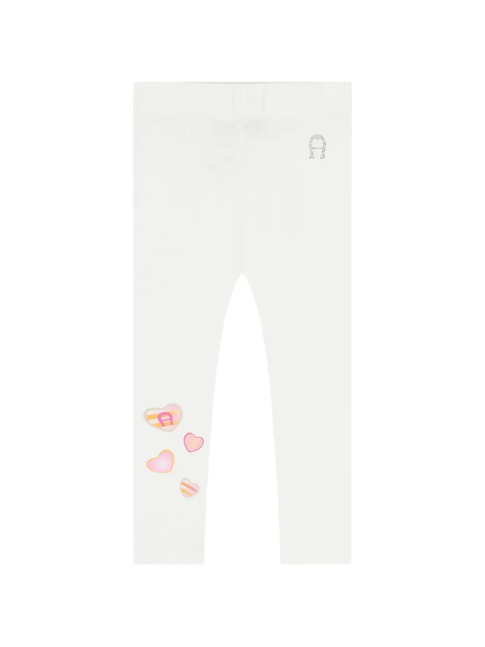 Леггинсы с логотипом в виде сердечек Aigner Kids, белый