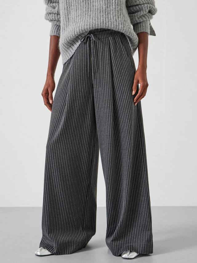 

Пинстрайп джоггеры с широкими штанинами HUSH, Grey/Multi