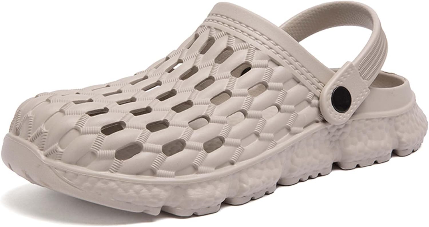 

Мужские сабо для сада, летние дышащие сандалии быстрого высыхания, уличная повседневная обувь для пляжа, домашние шлепанцы для душа, регулируемые, два способа ношения Generic, хаки