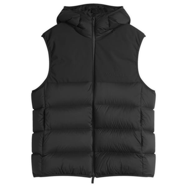 

Переработанный длинный сезонный непрозрачный жилет Moncler, черный