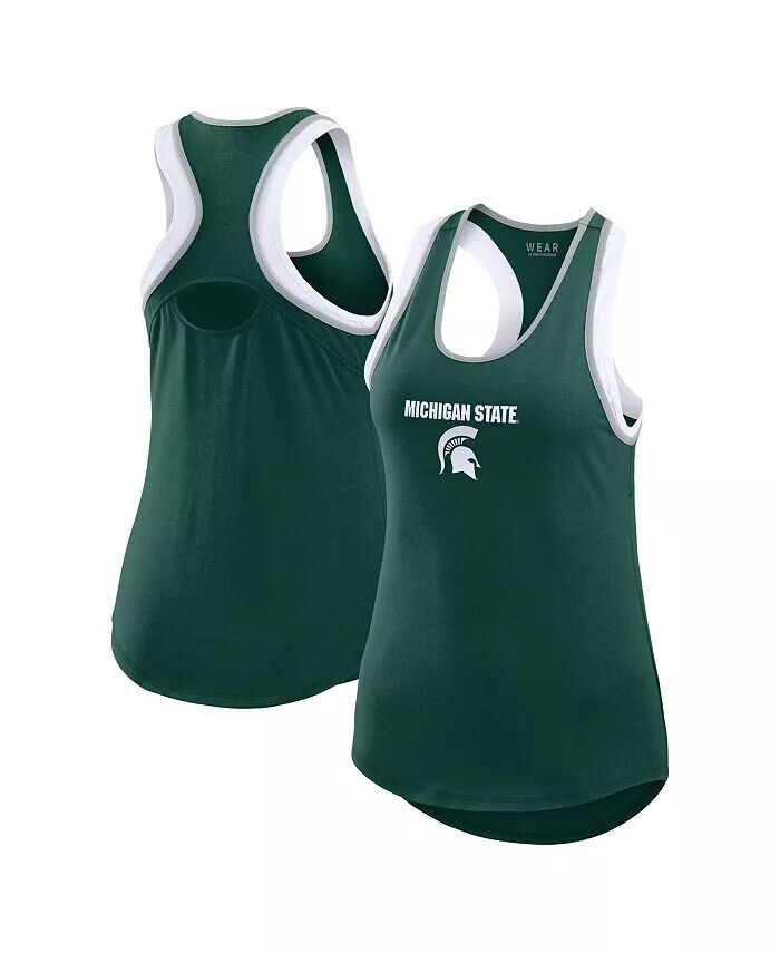 

Женская зеленая майка Michigan State Spartans с открытым отверстием Razorback WEAR by Erin Andrews