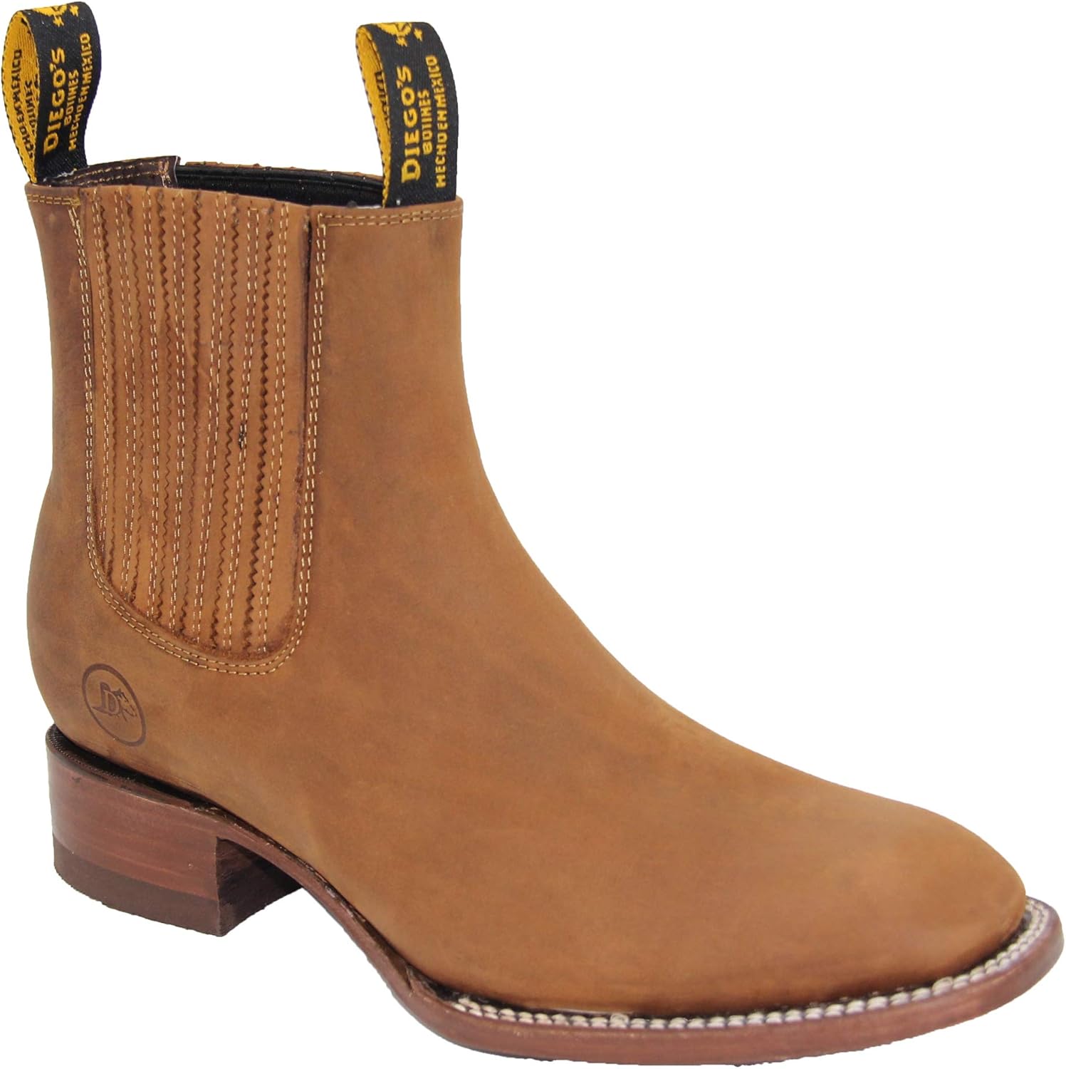 

Мужские ковбойские ботинки из натуральной кожи коровы, короткие, до щиколотки, в стиле вестерн, родео, для байкеров The Shoppe, светло-коричневый