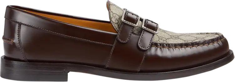 

Кроссовки Gucci Buckle Loafer 'GG Monogram - Dark Brown', коричневый