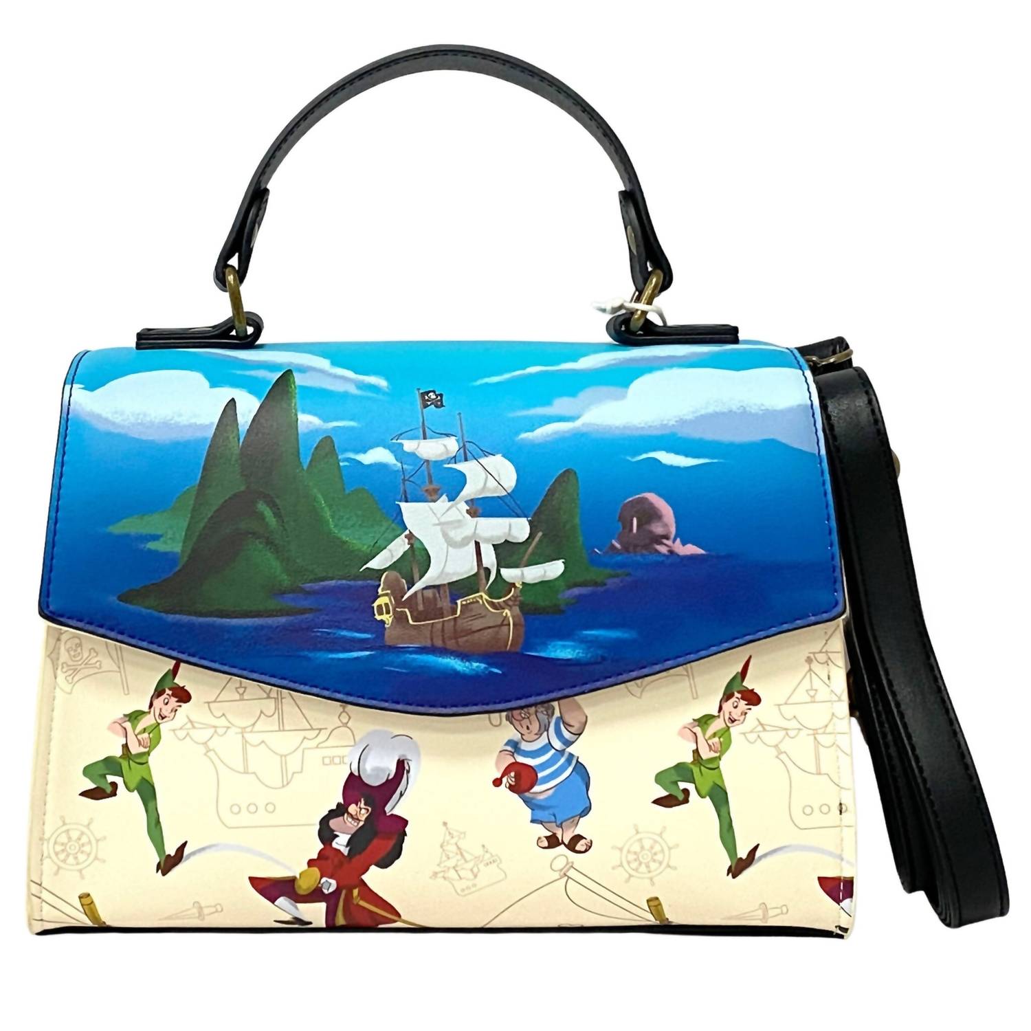 

Женская сумка через плечо Captain Hook Skull Peter Pan в цвете Multi Loungefly