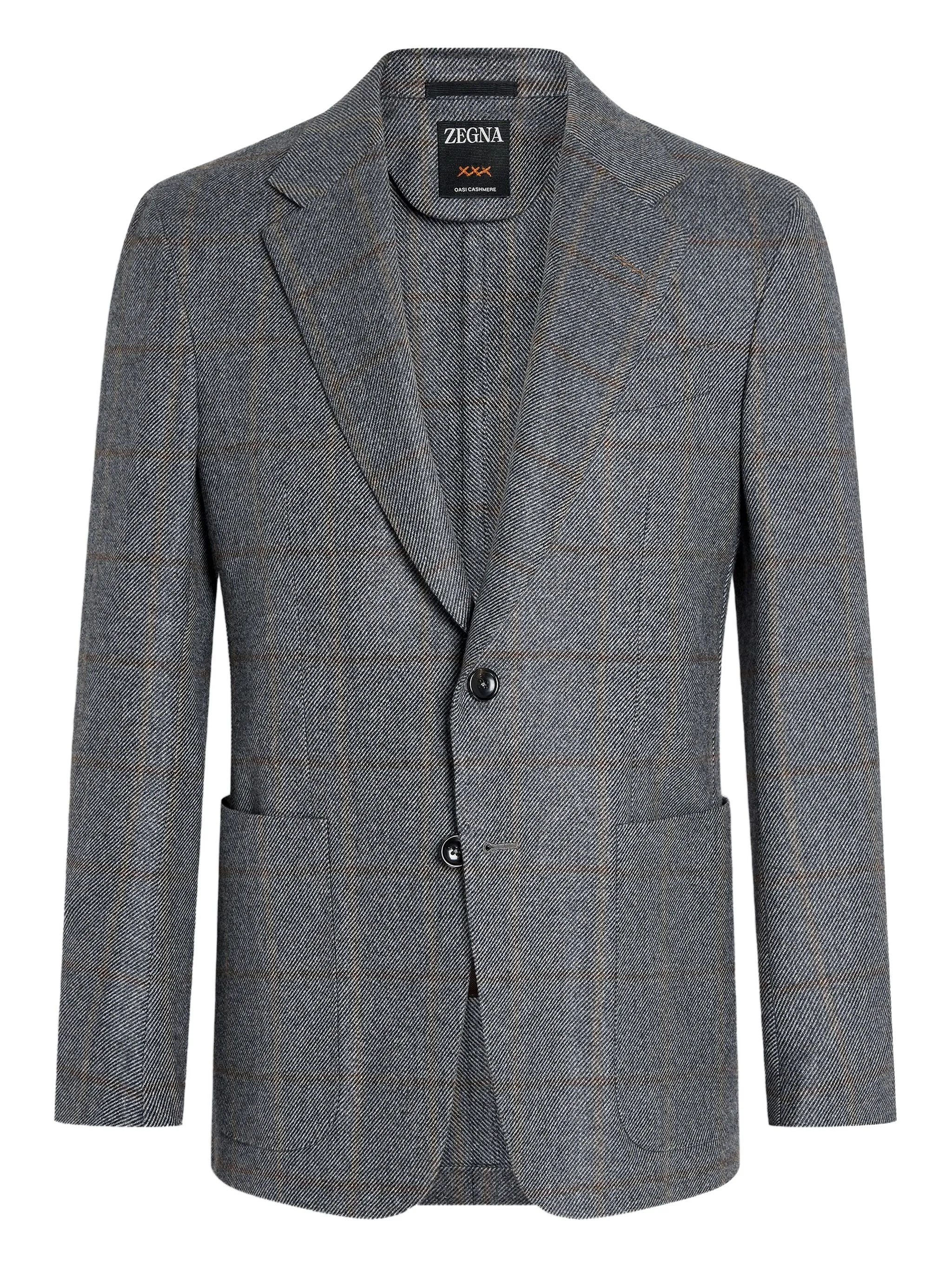

Кашемировый пиджак в клетку Zegna, серый