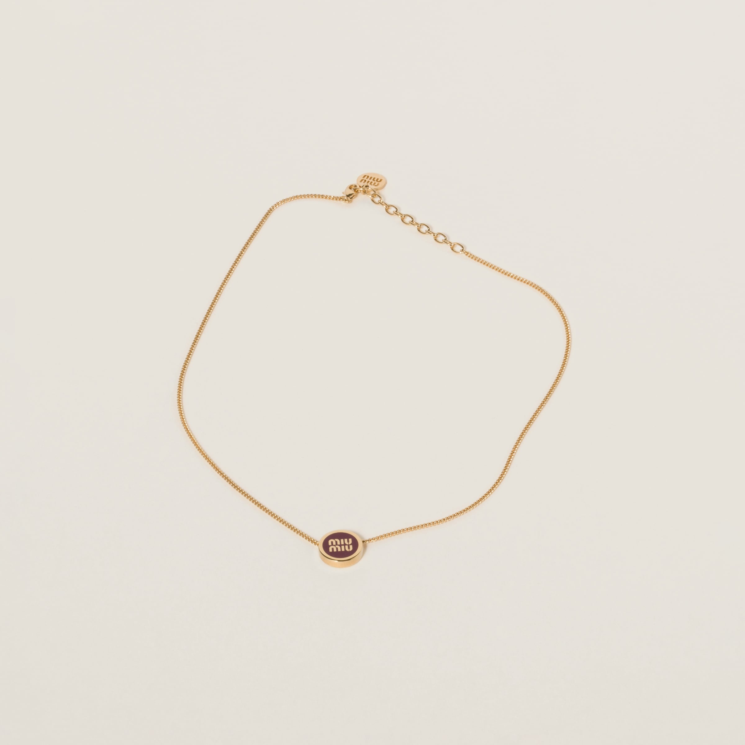 

Металлическое ожерелье MIU MIU, красный амарант / кукурузный желтый