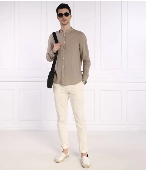 Льняная рубашка для гонок Regular fit Boss Orange, бежевый — фото 2