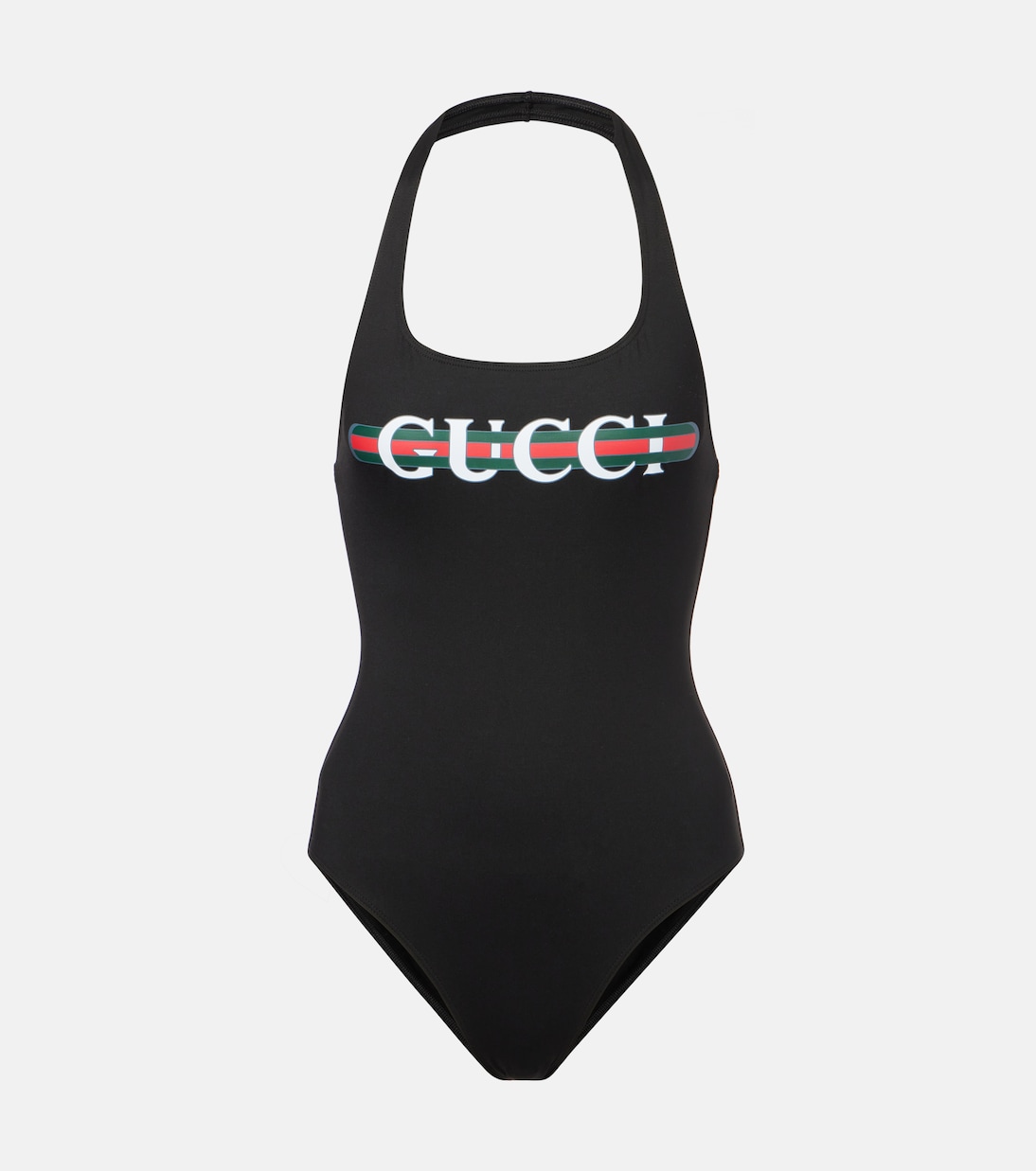 

Купальник-халтер с логотипом Web Stripe Gucci, Black/ Mc