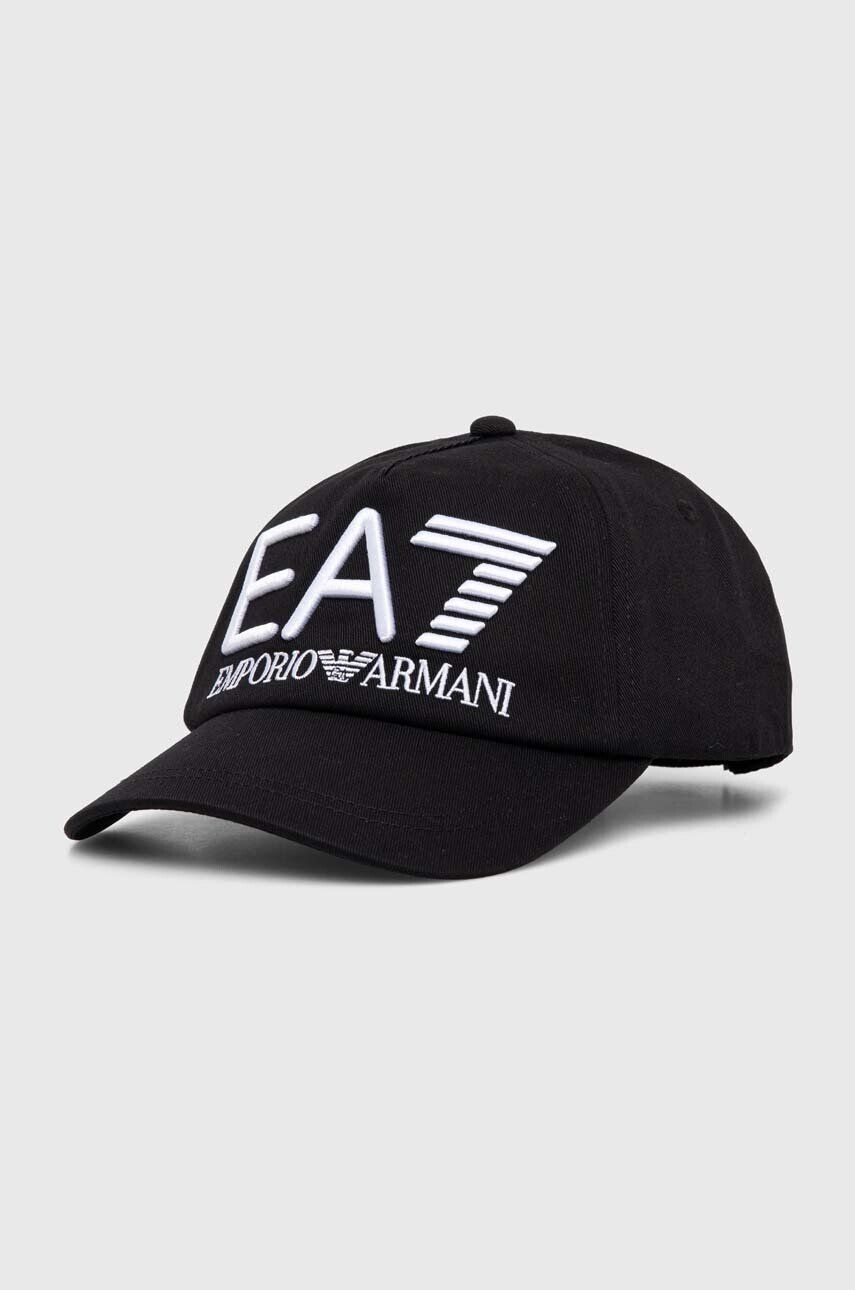 

Хлопковая бейсболка EA7 Emporio Armani, черный