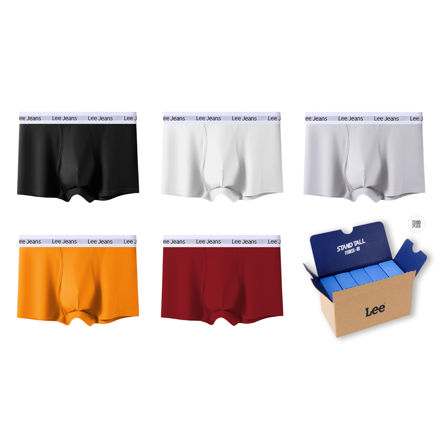 

Комплект мужских трусов подарочный набор Lee, красный