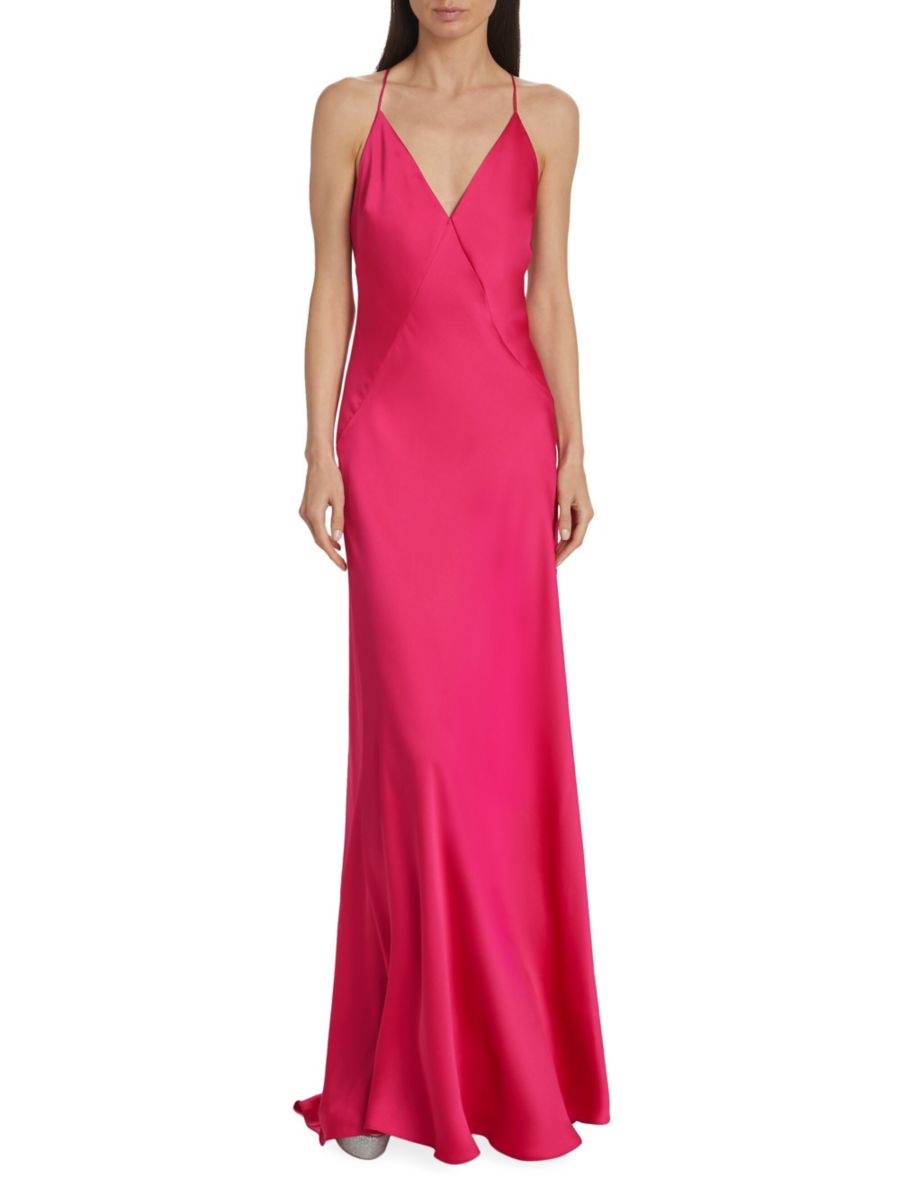 

Платье Caspe с перекрещивающимися рукавами на спине Ramy Brook, цвет Hot Pink