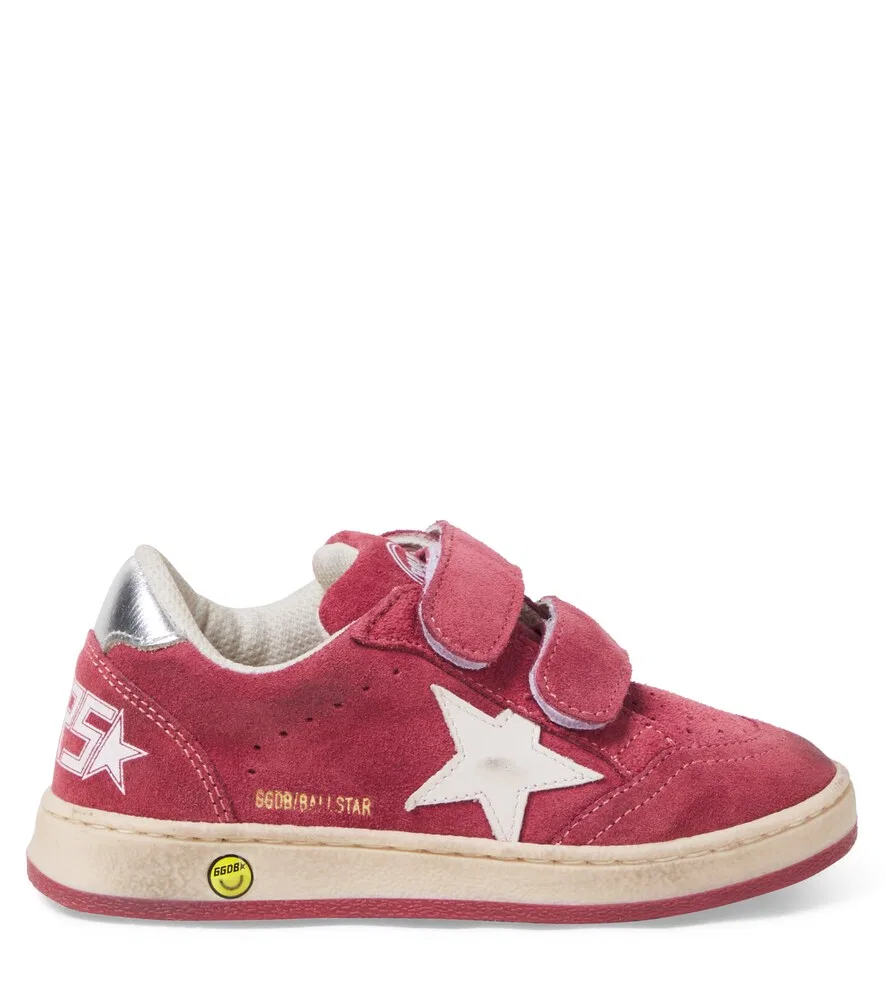 Замшевые кроссовки Ball Star Golden Goose Kids, красный — фото 3