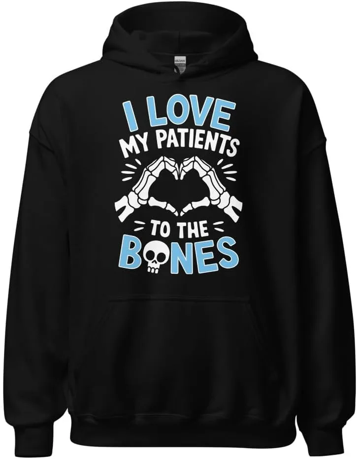 Толстовка Funny Chiropractic Chiropractor Unisex, I Love My Patients To The Bones Generic, черный