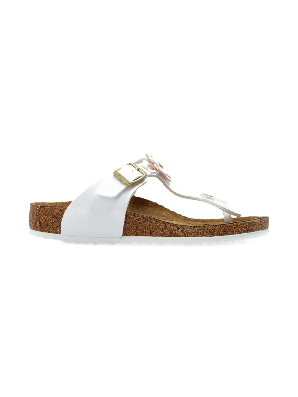 Сандалии gizeh с пряжкой в виде цветка Birkenstock Kids, белый