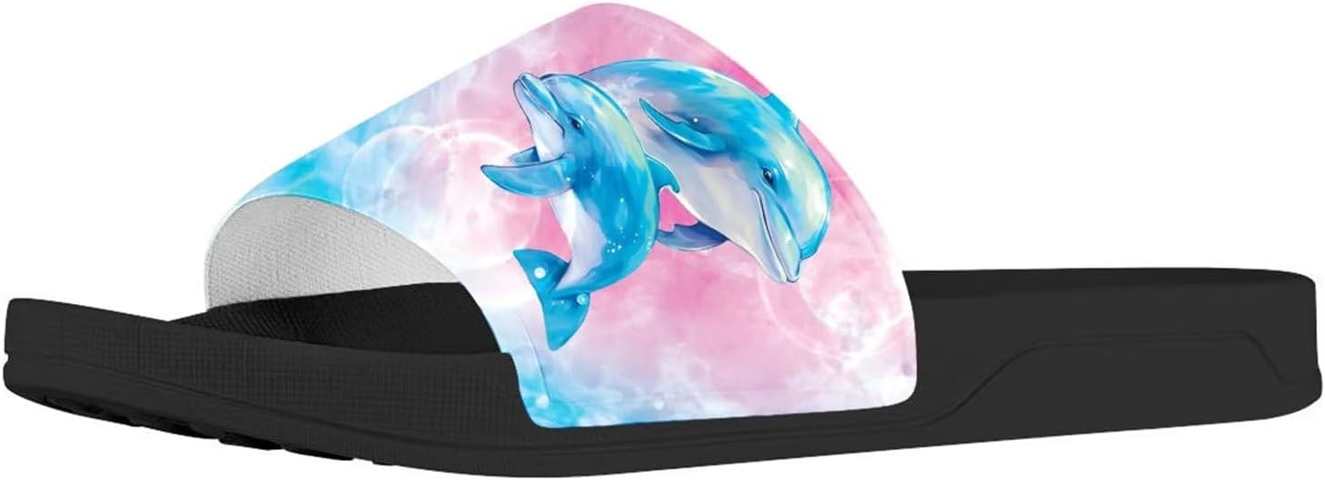 

Сланцы с принтом американского флага и лапы собаки Forchrinse для женщин и мужчин, легкие летние пляжные спортивные шлепки, Dolphin Splatter Tie Dye