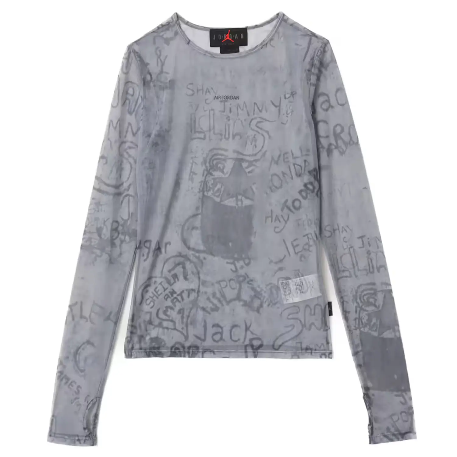 

Женская футболка Air с длинными рукавами и сетчатыми вставками Jordan, серый