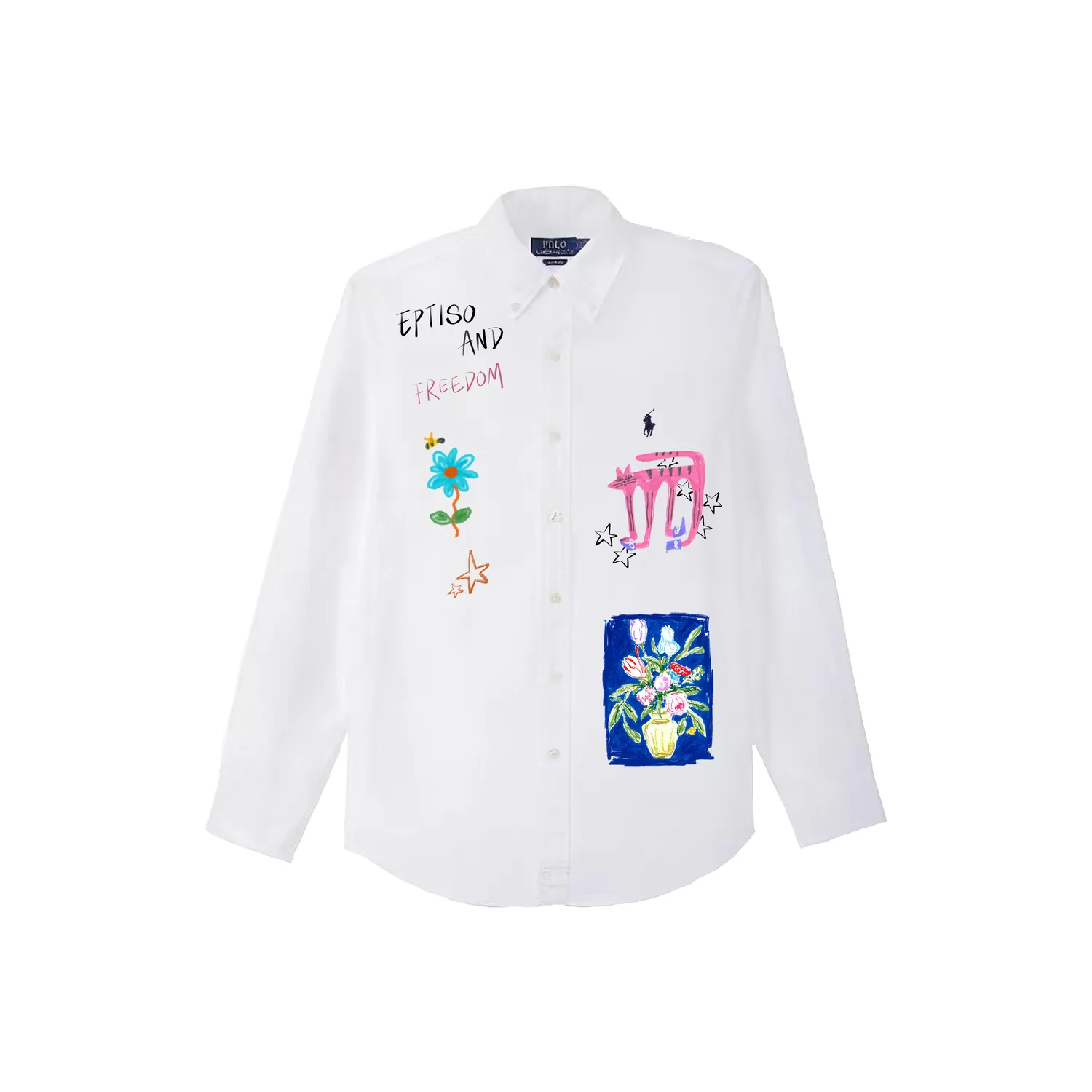 Футболка мужская Polo Collar Moderate Polo Ralph Lauren, whimsical illustration