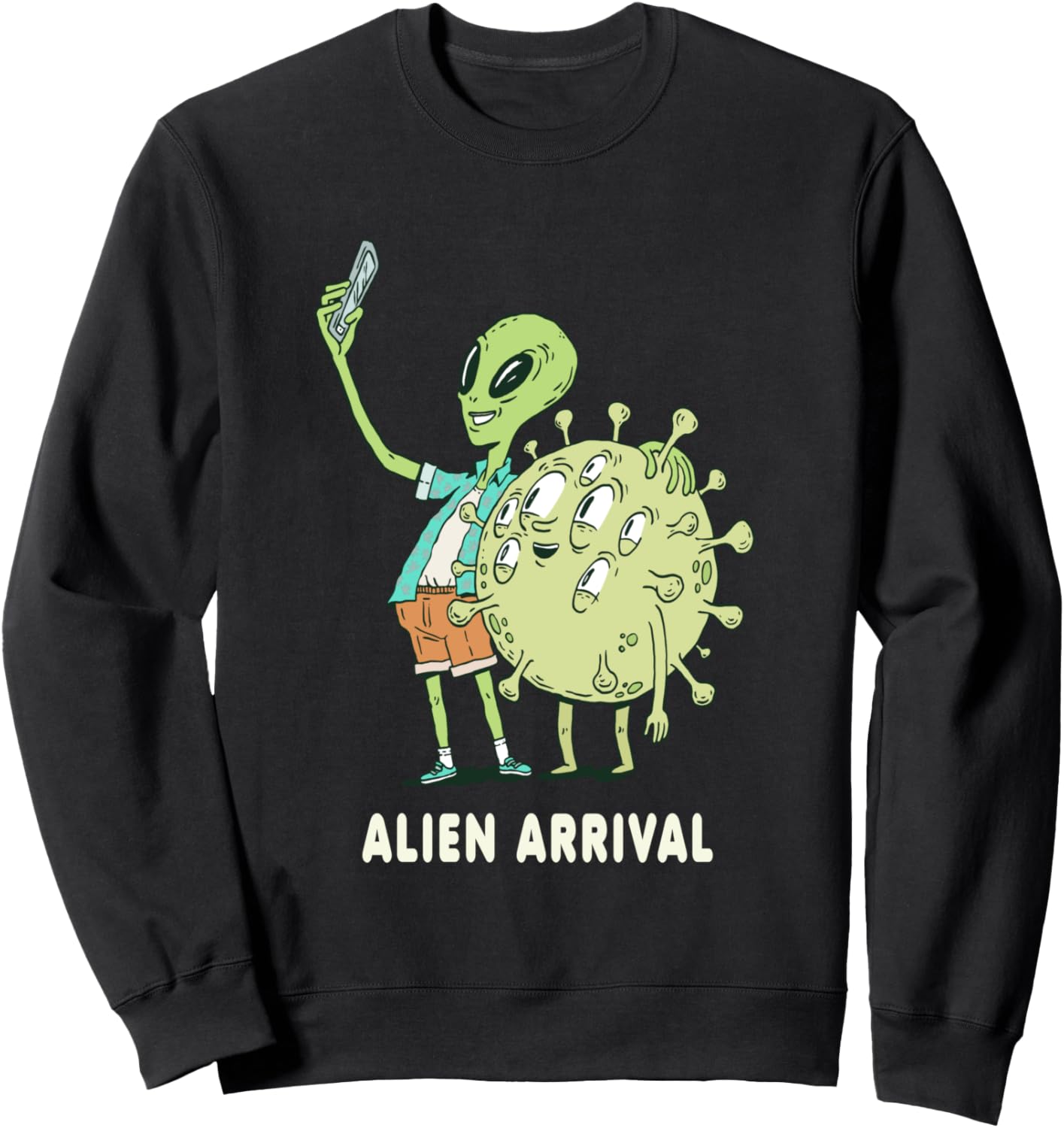 

Забавный костюм инопланетянина на Хэллоуин с головой космического пришельца, милая толстовка для селфи Funny Alien Halloween Space Aliens Head Cute, черный