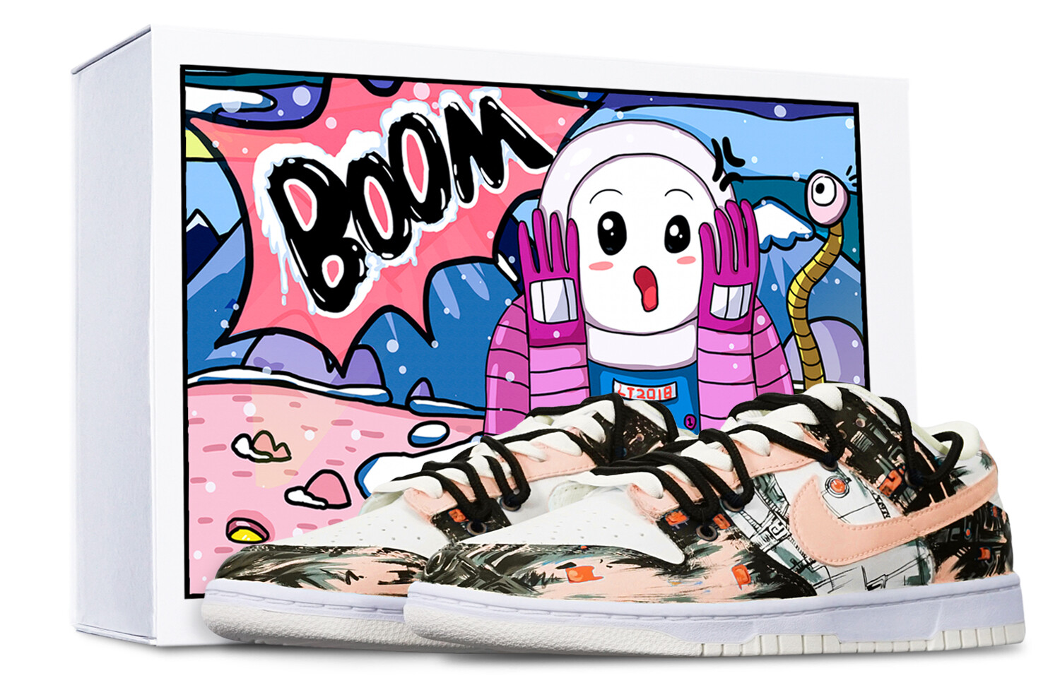 

Кроссовки Nike Dunk Skateboard Shoes Men Low-Top Orange/White