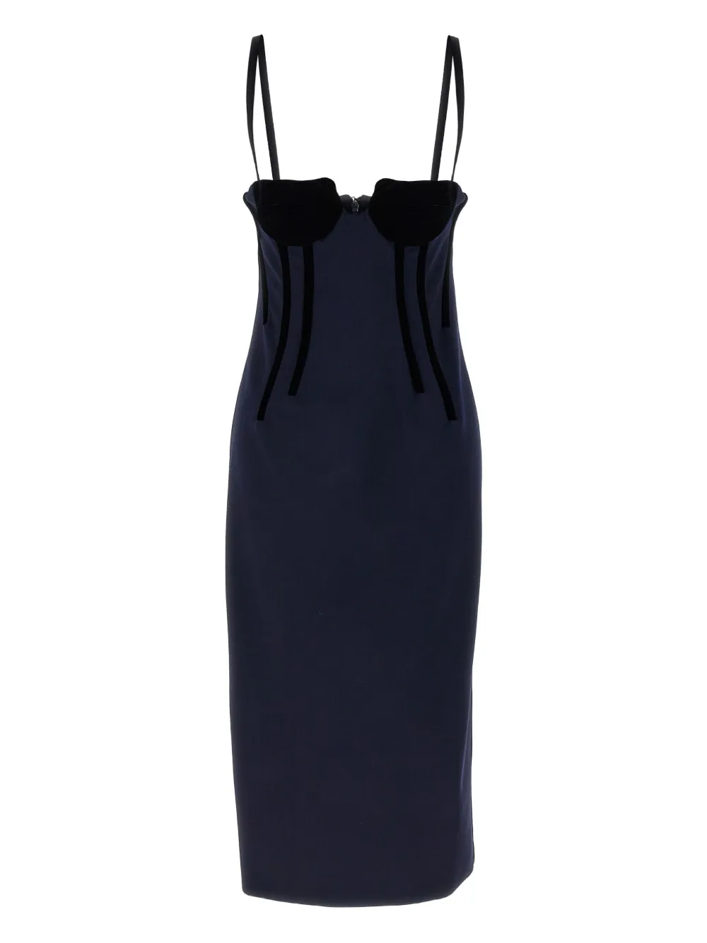 

Платье-корсет с бархатными чашками SPORTMAX, синий