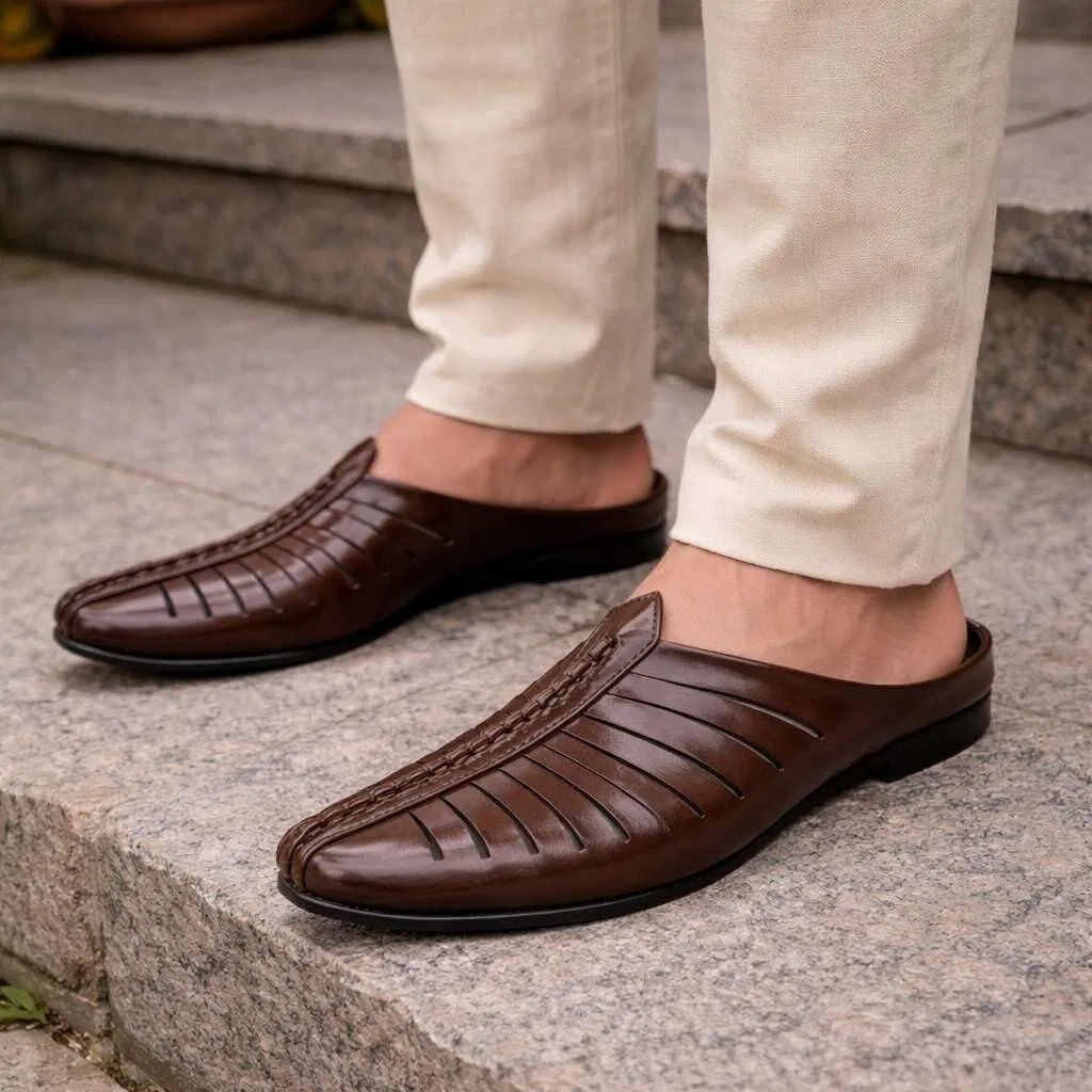 Мужские мокасины Punjabi Jutti Brown Step n Style — фото 2