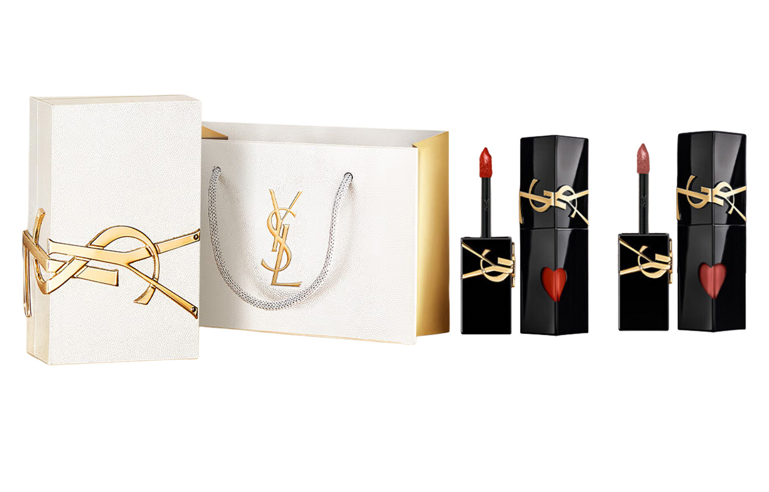 SAINT LAURENT 2 упаковки черный тюбик блеск для губ глянцевый легко растушевывается стойкий цвет 5,5мл+5,5мл — фото 2