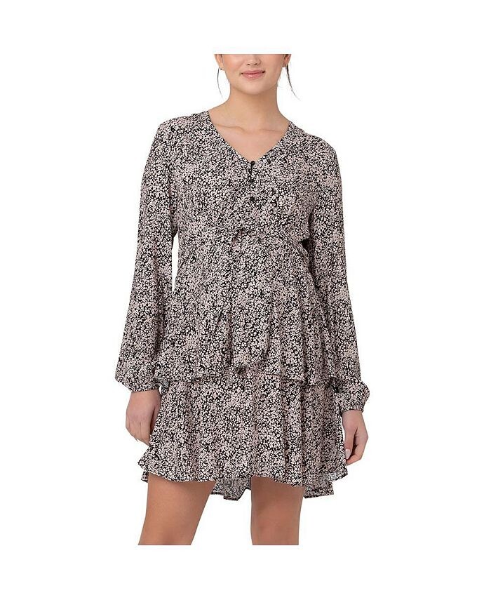 

Многослойное платье для кормящих мам Florence Черный/Пыльно-Розовый Ripe Maternity, мультиколор