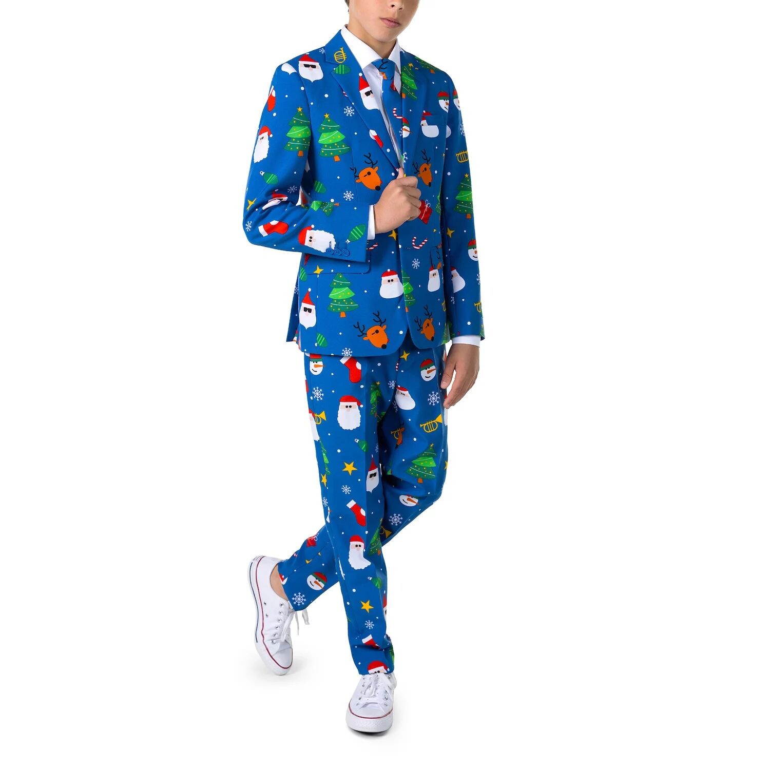 

Праздничный костюм с курткой, брюками и галстуком OppoSuits, синий
