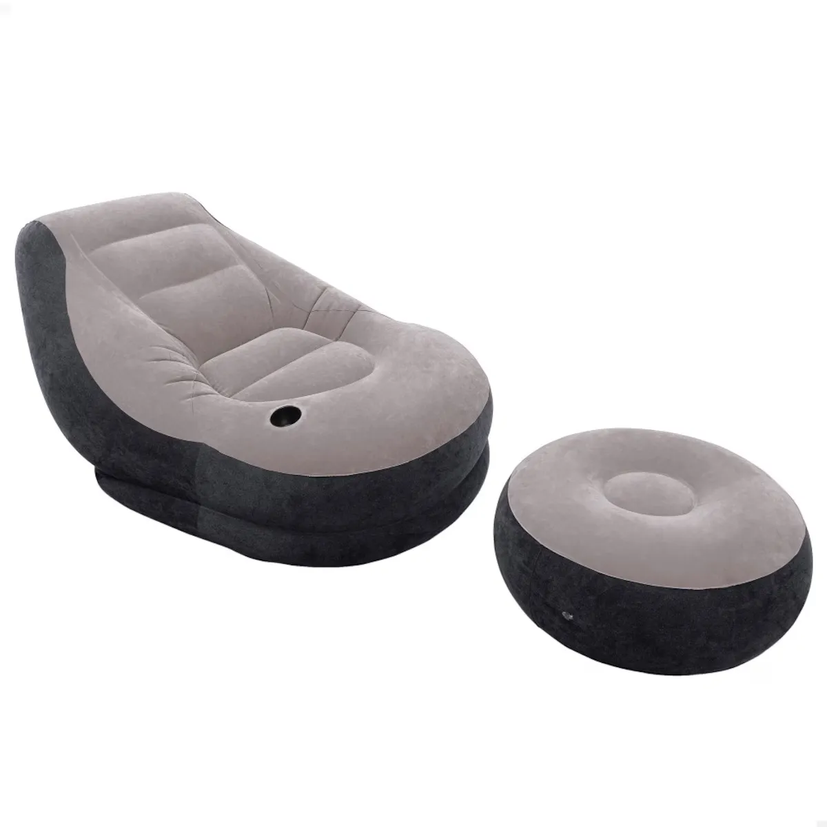 

Надувное кресло Intex + подставка для ног 99x130x76 64x28 см - Серый