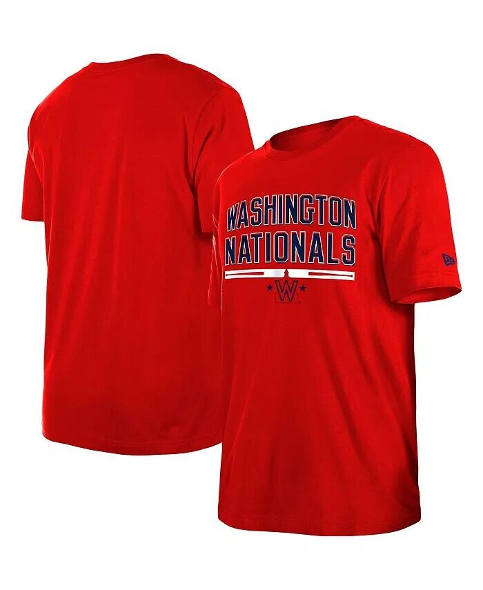 

Мужская красная футболка для тренировки ватина Washington Nationals New Era