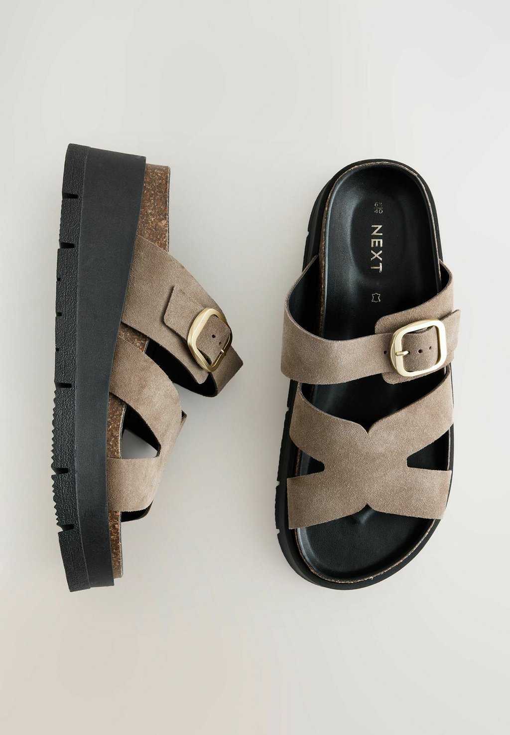 Мюли на каблуке REGULAR FIT - FOREVER COMFORT BUCKLE DETAIL Next, цвет Mottled Beige — фото 2