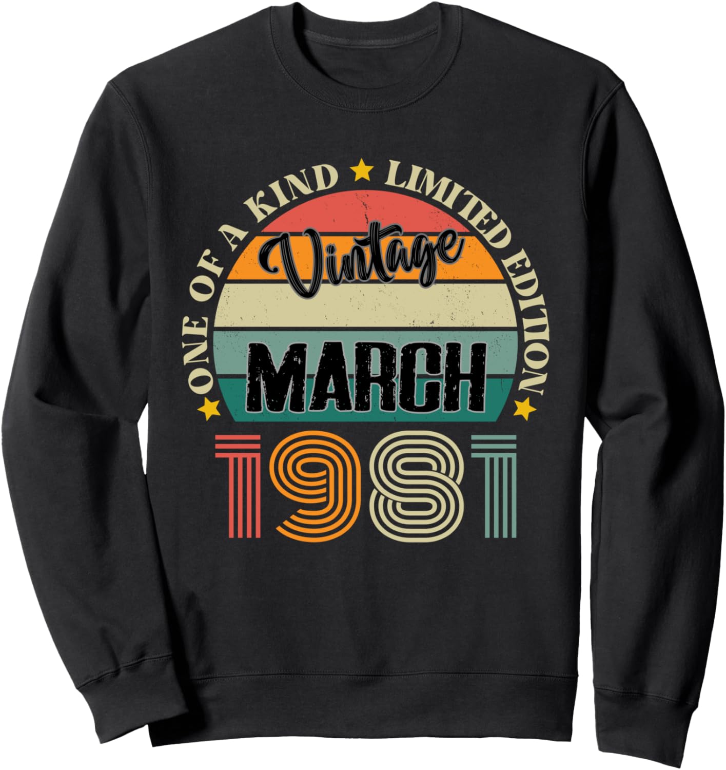 

Винтажная толстовка «43 года», март 1981 года, ретро-стиль, к 43-летию Vintage Birthday Retro Limited Edition Retro Gifts, черный