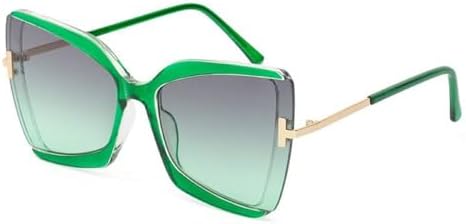 

Солнцезащитные очки большого размера 2027 года для женщин, винтажные квадратные солнцезащитные очки для женщин, модные очки с защитой от УФ-излучения UV400 MTZJH, C5 Green