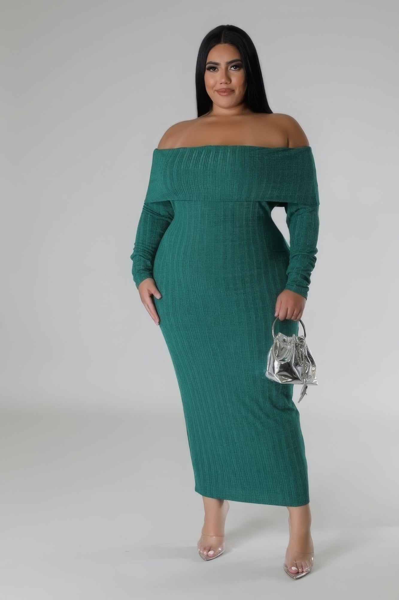

Платье-стрейч с открытыми плечами FASHNZFAB, цвет gucci