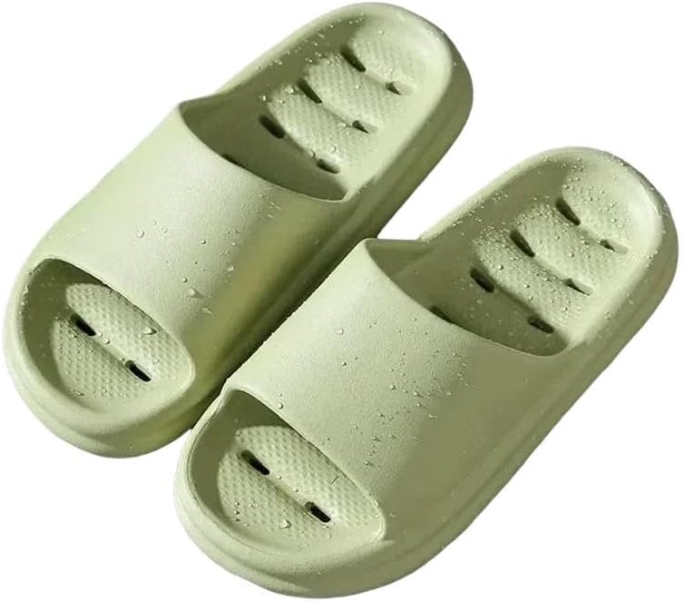 

Тапочки для ванной с дренажем, быстросохнущие шлепанцы для душа, мягкие, полые, унисекс, противоскользящие шлепки EVA Dmmwcx, зеленый
