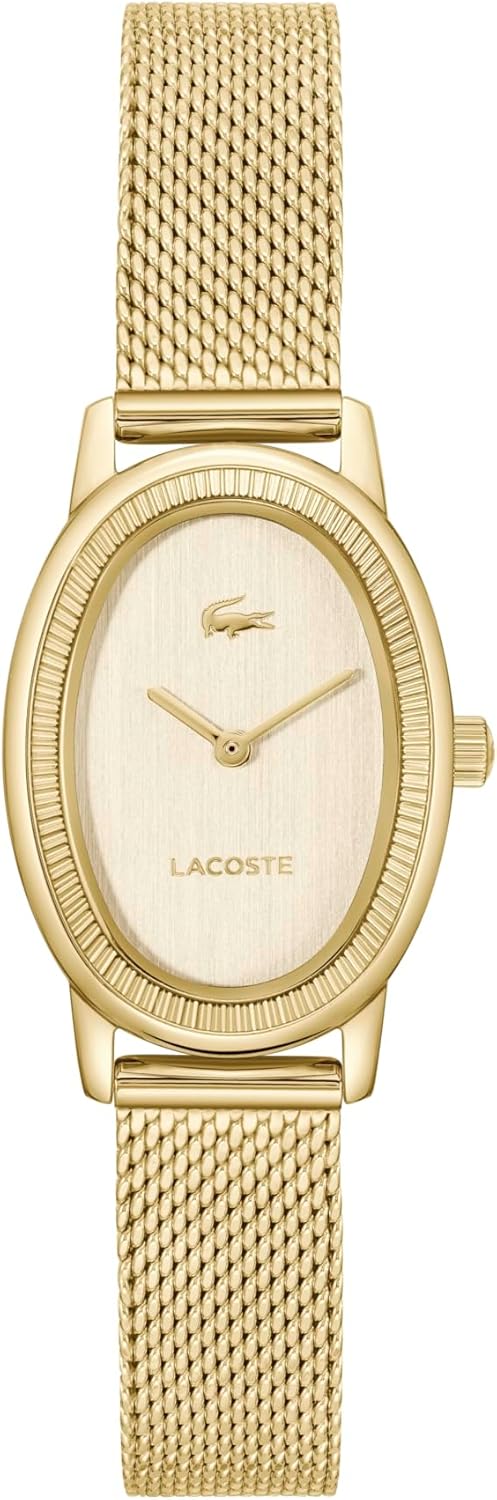 

Lacoste Parisienne женские часы 2H - овальный корпус, рифленый безель, кварцевый механизм, браслет из сетки, шикарный и минималистичный дизайн - подарок для нее, Gold Plated, Позолоченный, Lacoste Parisienne женские часы 2H - овальный корпус, рифленый без