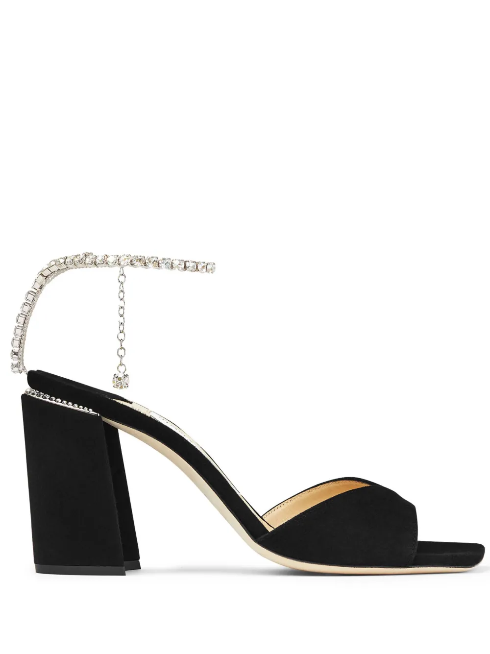Босоножки Saeda 85 с кристаллами JIMMY CHOO, черный