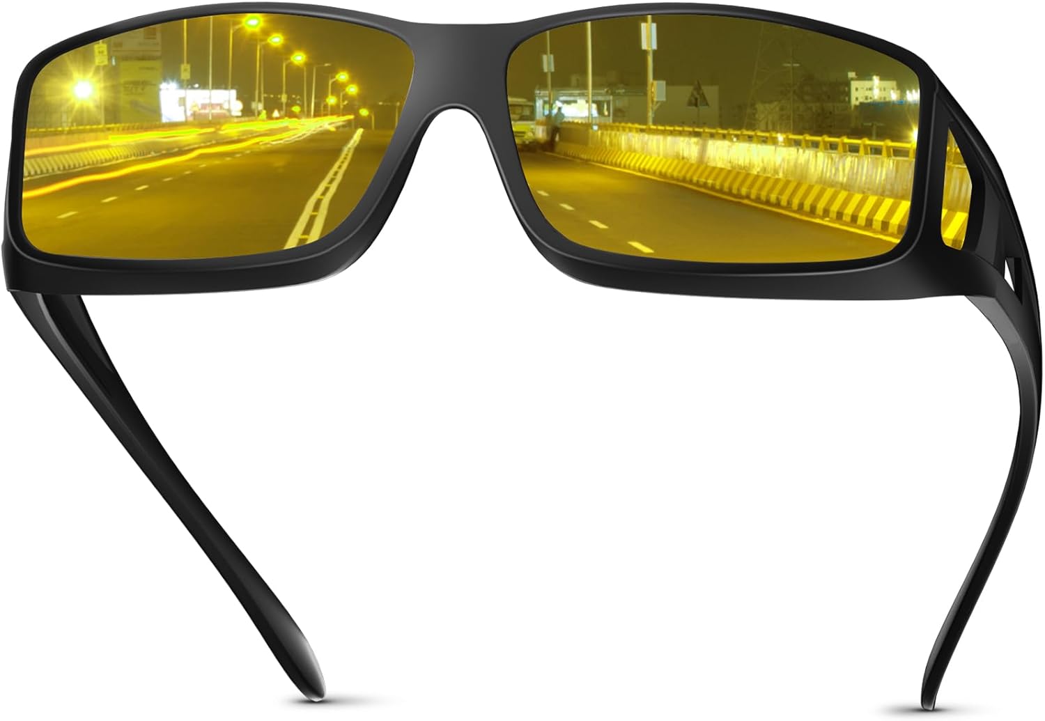 

Очки для вождения в ночное время для мужчин и женщин, надеваются поверх солнцезащитных очков, поляризованные, с защитой от бликов, HD-очки ночного видения FIONOFY, F01 Matte Black Frame/ Night Vision Lens