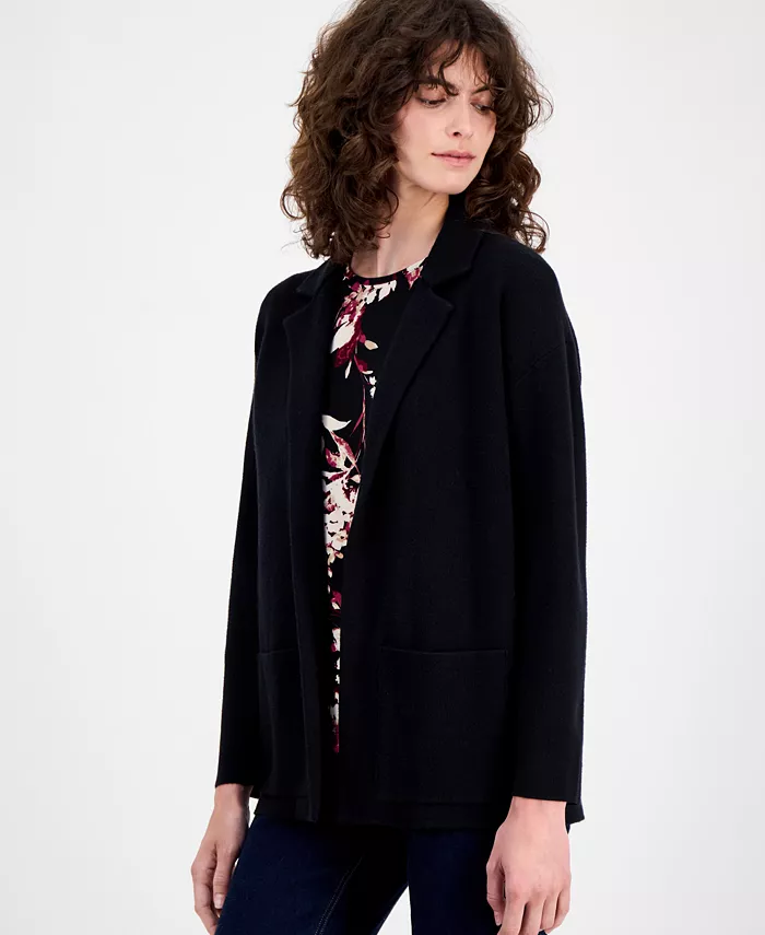

Женская трикотажная куртка с открытым передом, P/XXS-XL AK Anne Klein, черный